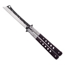 Clever Hammered Edge Butterfly Knife - Black Wood