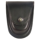 Quiet Snap Curve Handcuff Case - Black Leather