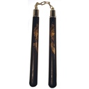Golden Dragon Flow Training Nunchucks - Black Rubber