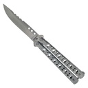 Heritage Latch Butterfly Knife - Stainless Silver