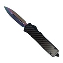 Prism Weave Double-Action OTF Knife - Carbon Fiber Rainbow