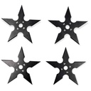 Shadow Glyph Precision-Balanced Throwing Stars - Black Steel
