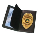 Guardian Shield Concealed Carry Badge Wallet - Black Leather