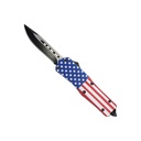 Stars & Stripes Covert Single‑Action OTF Knife - USA Flag Aluminum
