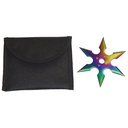 Prism Sigil Balanced 6-Point Throwing Star - Rainbow Titanium
